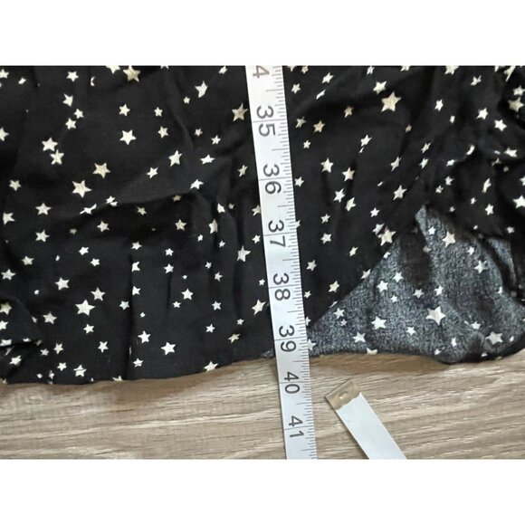 Wild Fable Black Star Patterned Faux Wrap Midi Length Dress Sz M - Picture 9 of 9